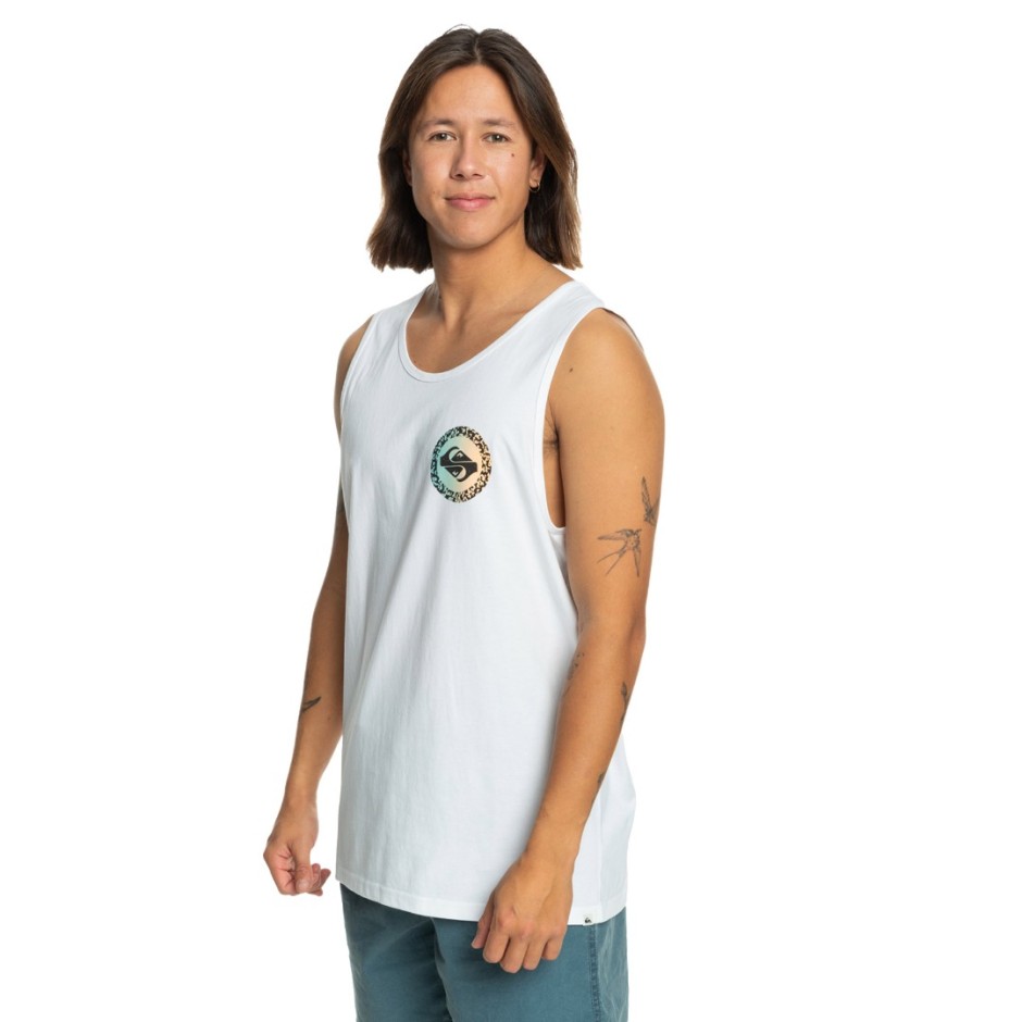 Quiksilver Long Fade Λευκό - Ανδρική Αμάνικη Μπλούζα