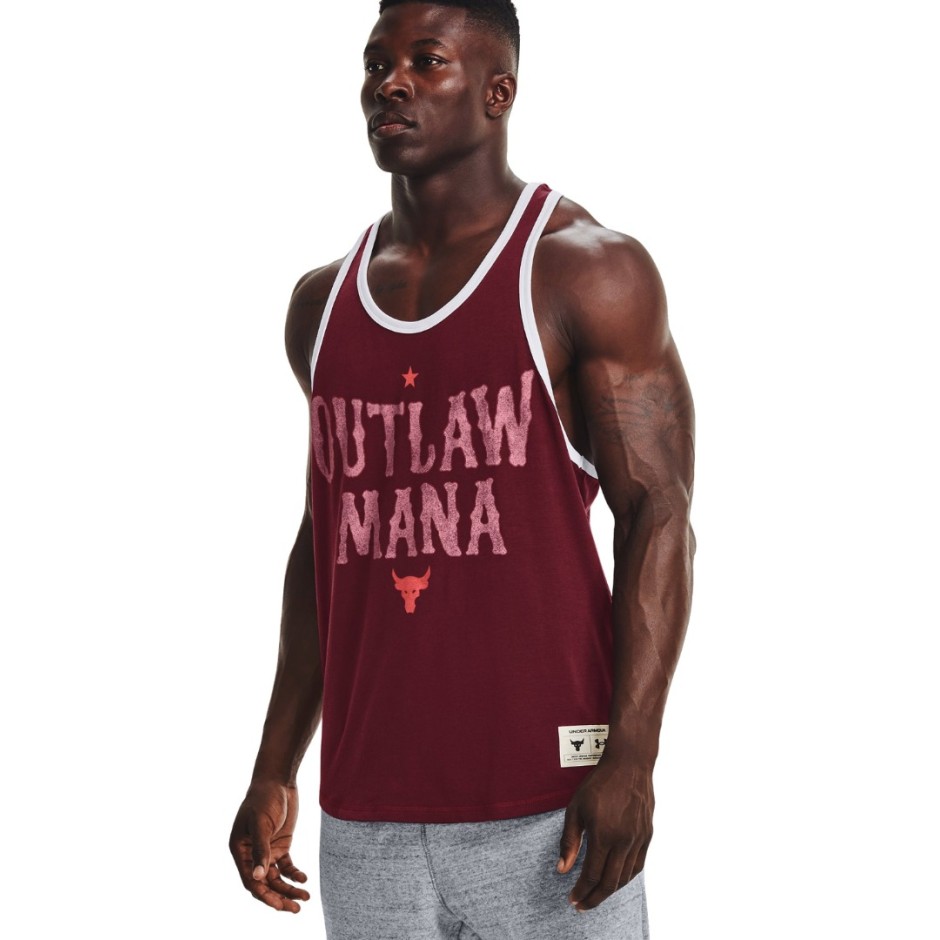 UNDER ARMOUR PROJECT ROCK OUTLAW MANA TANK 1367120-626 Red