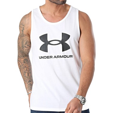Ανδρική Αμάνικη Μπλούζα Λευκή - Under Armour Sportstyle Logo