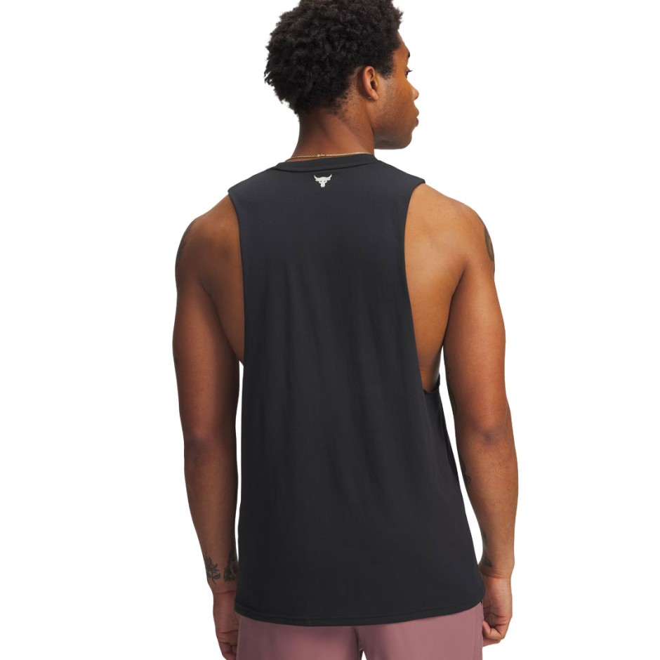 Ανδρική Αμάνικη Μπλούζα Προπόνησης Μαύρη - Under Armour Project Rock Payoff