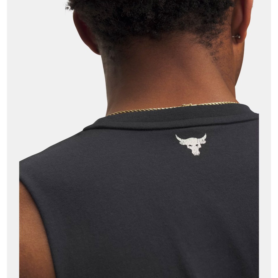 Ανδρική Αμάνικη Μπλούζα Προπόνησης Μαύρη - Under Armour Project Rock Payoff