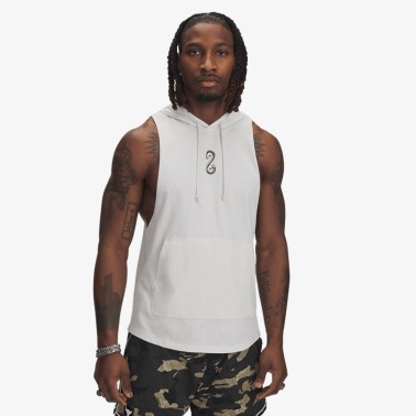 Ανδρική Αμάνικη Μπλούζα Προπόνησης Λευκή - Under Armour Project Rock Snake