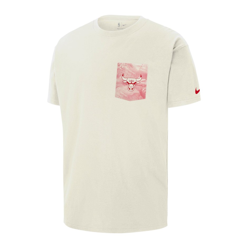 Ανδρική Κοντομάνικη Μπλούζα NBA Εκρού - Nike Chicago Bulls Courtside Max90
