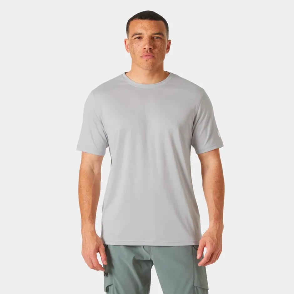 Ανδρική Κοντομάνικη Μπλούζα Γκρι - Helly Hansen Tech 2.0