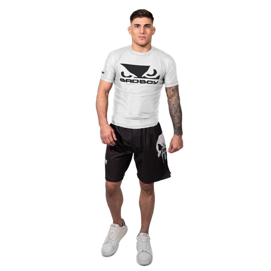 BAD BOY RASHGUARDS LOGO CLASSIC SHORT SLEEVE BB-000063-WB White