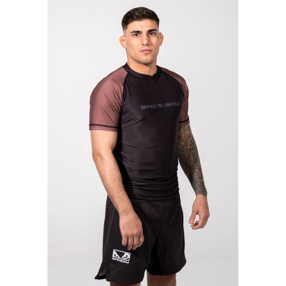 Ανδρική Κοντομάνικη Μπλούζα Καφέ - Bad Boy Rashguards No GI
