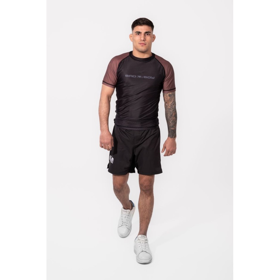 Ανδρική Κοντομάνικη Μπλούζα Καφέ - Bad Boy Rashguards No GI