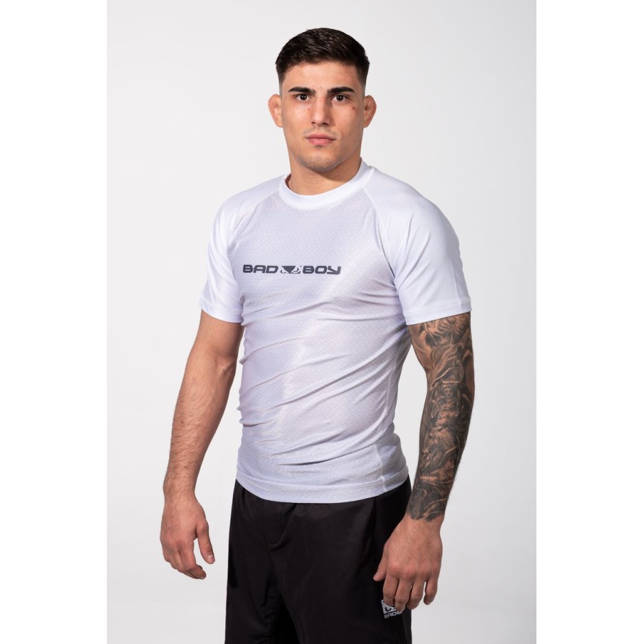 Ανδρική Κοντομάνικη Μπλούζα Λευκή - Bad Boy Rashguards No GI