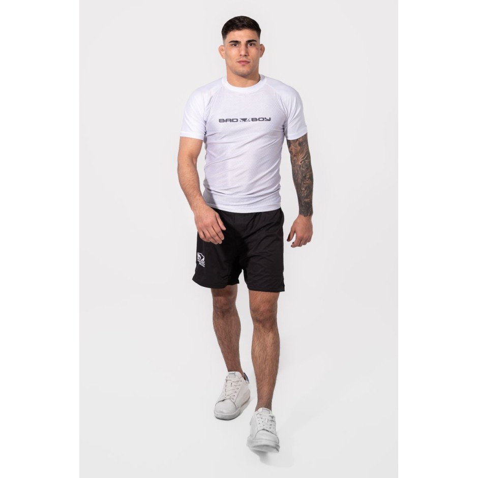 Ανδρική Κοντομάνικη Μπλούζα Λευκή - Bad Boy Rashguards No GI