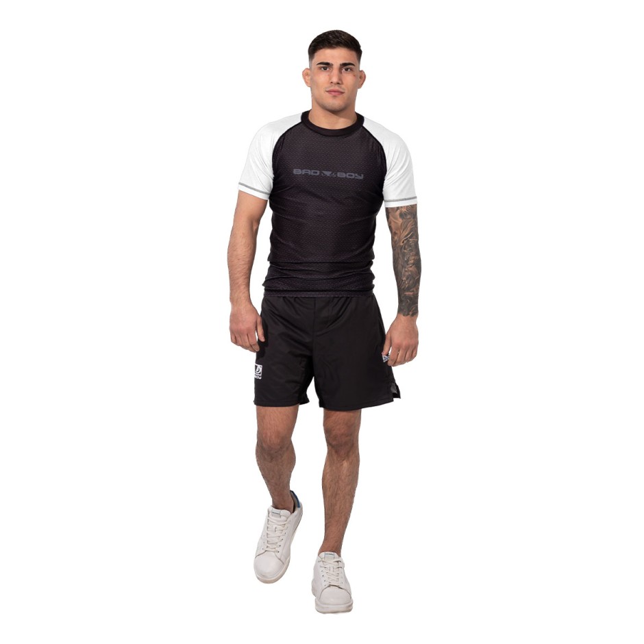 BAD BOY RASHGUARDS NO GI SHORT SLEEVE BB-000064-WH White