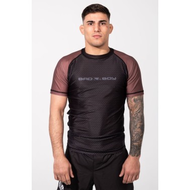 Ανδρική Κοντομάνικη Μπλούζα Καφέ - Bad Boy Rashguards No GI