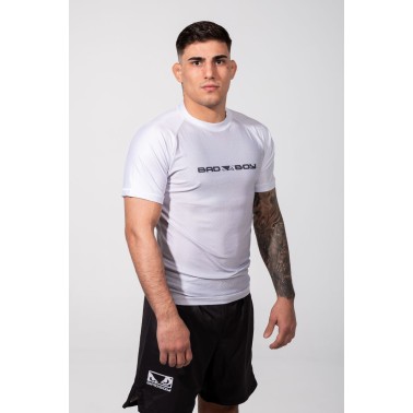 Ανδρική Κοντομάνικη Μπλούζα Λευκή - Bad Boy Rashguards No GI