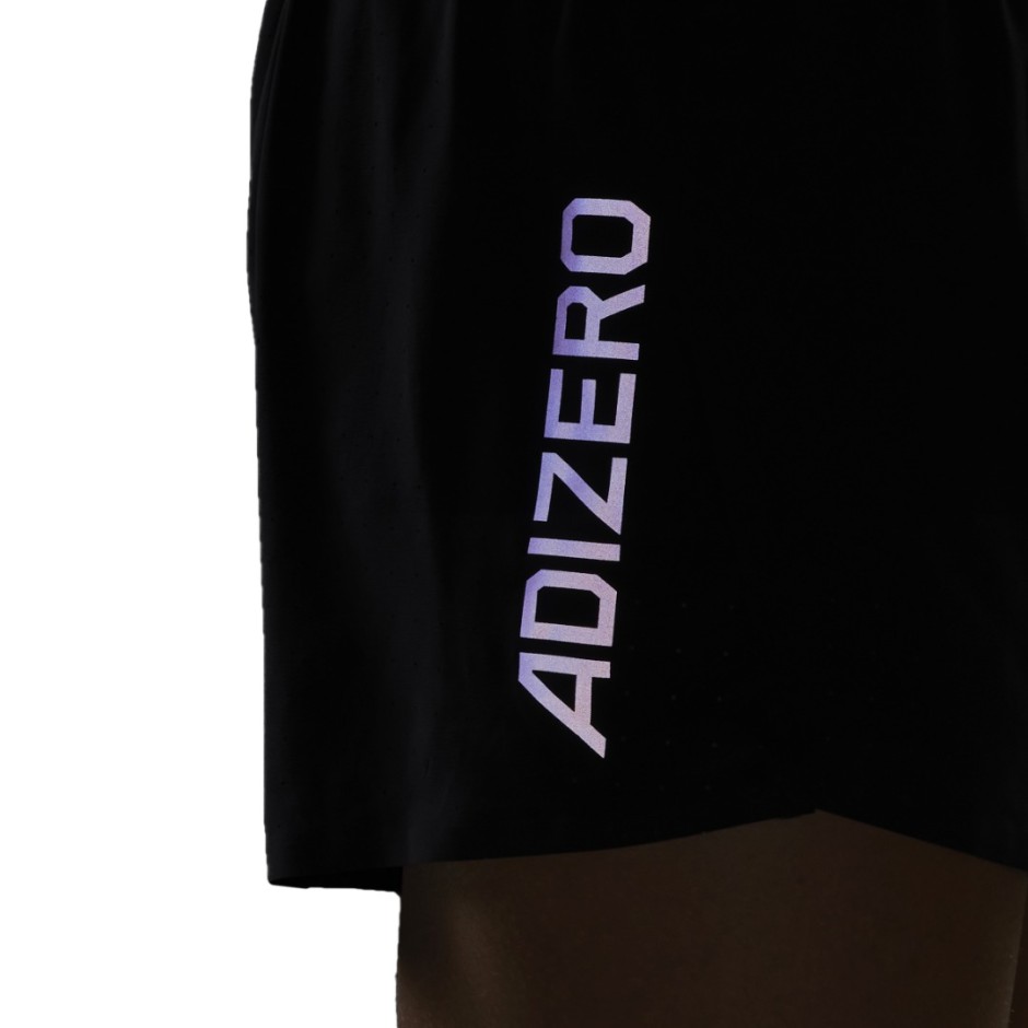 adidas Performance ADIZERO RUNNING SPLIT SHORTS Μαύρο