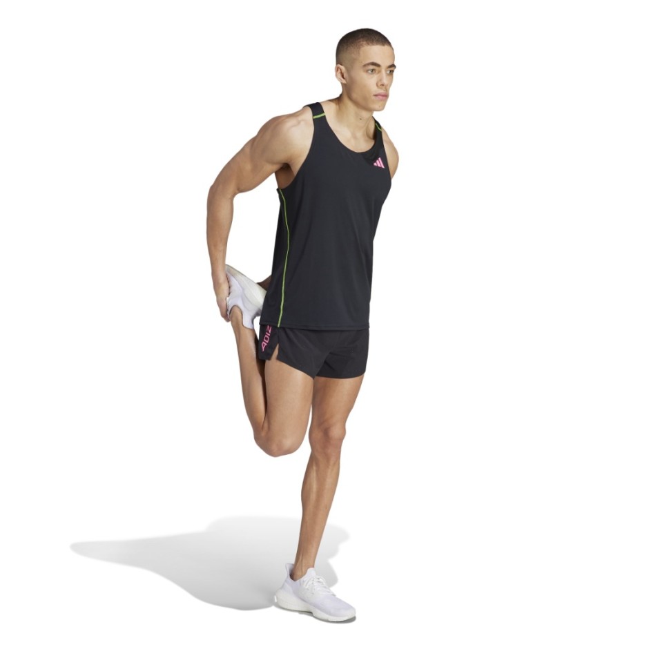 adidas Performance ADIZERO RUNNING SPLIT SHORTS Μαύρο