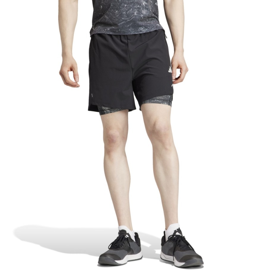 adidas Performance Power Workout 2-in-1 Μαύρο - Ανδρικό Σορτς Προπόνησης