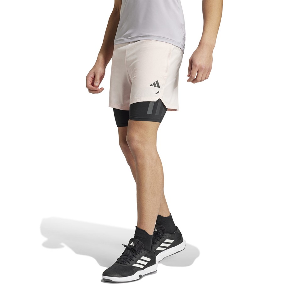 Ανδρικό Σορτς Προπόνησης Ροζ - adidas Performance Power Workout 2-In-1