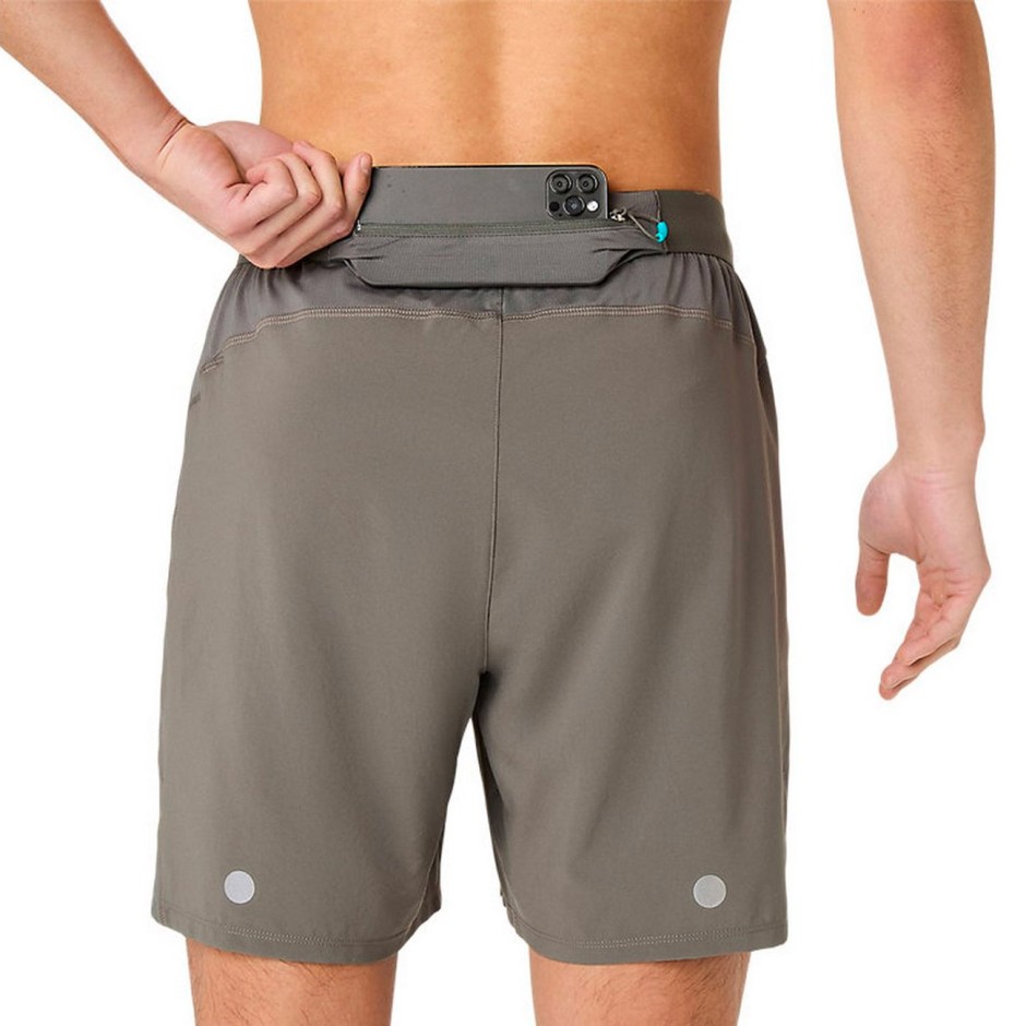 ASICS ROAD 2N1 7IN SHORT 2011D246-020 Γκρί