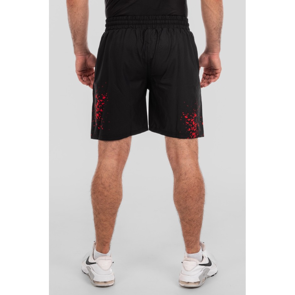 BAD BOY TRANING SHORTS SPLATTER ZIPPED POCKETS BB-000077-BWR Black