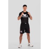 BAD BOY TRANING SHORTS SPLATTER ZIPPED POCKETS BB-000077-BWR Black Image 1