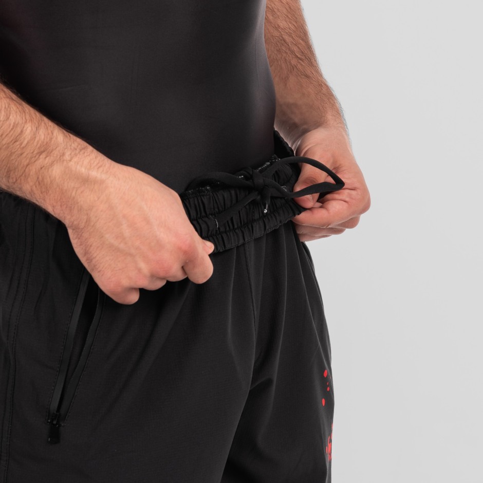 BAD BOY TRANING SHORTS SPLATTER ZIPPED POCKETS BB-000077-BWR Black