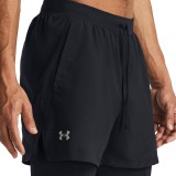 Ανδρικό Σορτς για Τρέξιμο Μαύρο - Under Armour Launch 2-in-1 5" Εικόνα 1