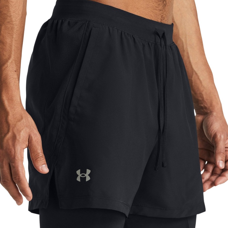 Ανδρικό Σορτς για Τρέξιμο Μαύρο - Under Armour Launch 2-in-1 5"