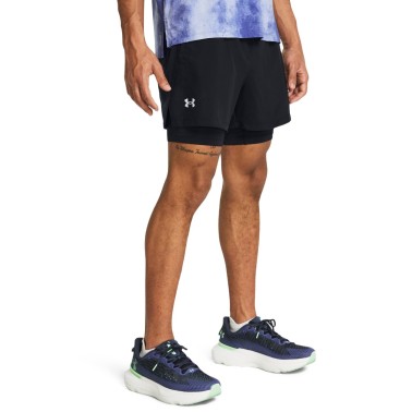 Ανδρικό Σορτς για Τρέξιμο Μαύρο - Under Armour Launch 2-in-1 5"