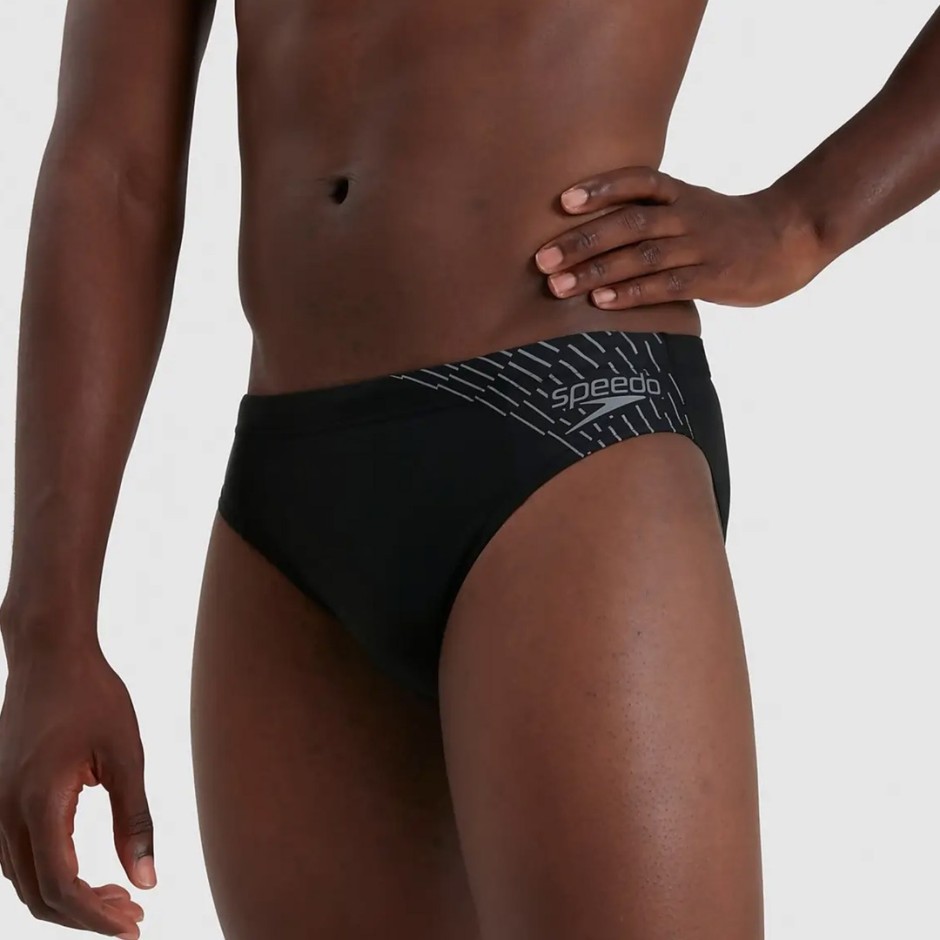 Speedo Medley Logo Μαύρο - Ανδρικό Μαγιό Σλιπ