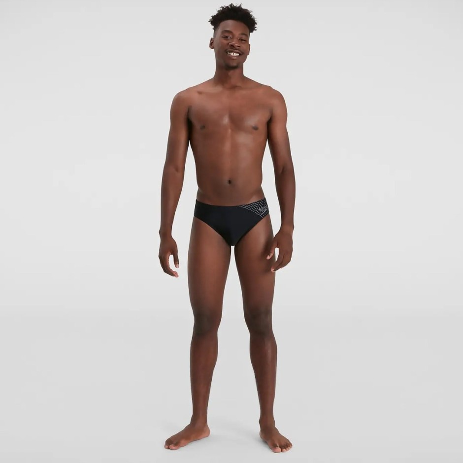 Speedo Medley Logo Μαύρο - Ανδρικό Μαγιό Σλιπ