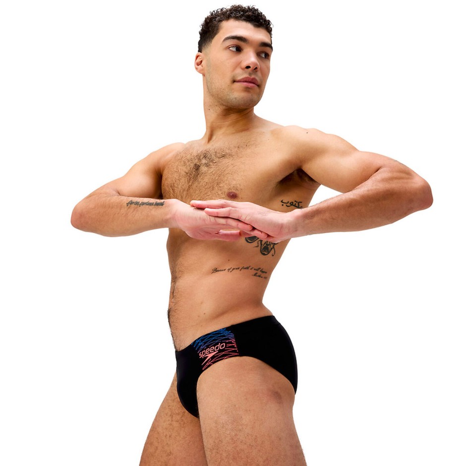 Ανδρικό Μαγιό Σλιπ Μαύρο - Speedo Medley Logo 7cm