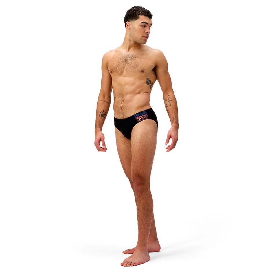 Ανδρικό Μαγιό Σλιπ Μαύρο - Speedo Medley Logo 7cm
