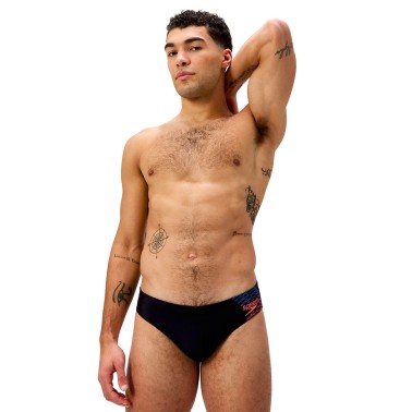 SPEEDO MENS MEDLEY LOGO 7CM BRIEF 8-0973918964 Black