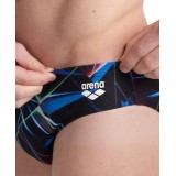 ARENA MEN’S SWIM BRIEFS ALLOVER 005568-550 Black Image 1