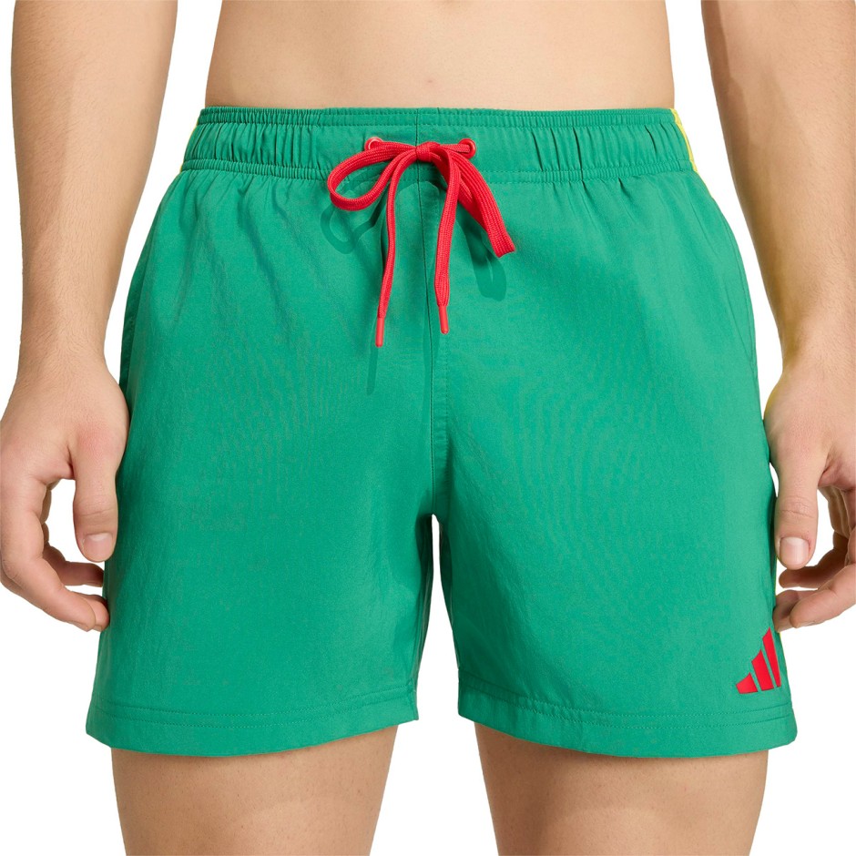 Men's Swim Shorts Green - adidas Performance 3-Stripes 5-Inch