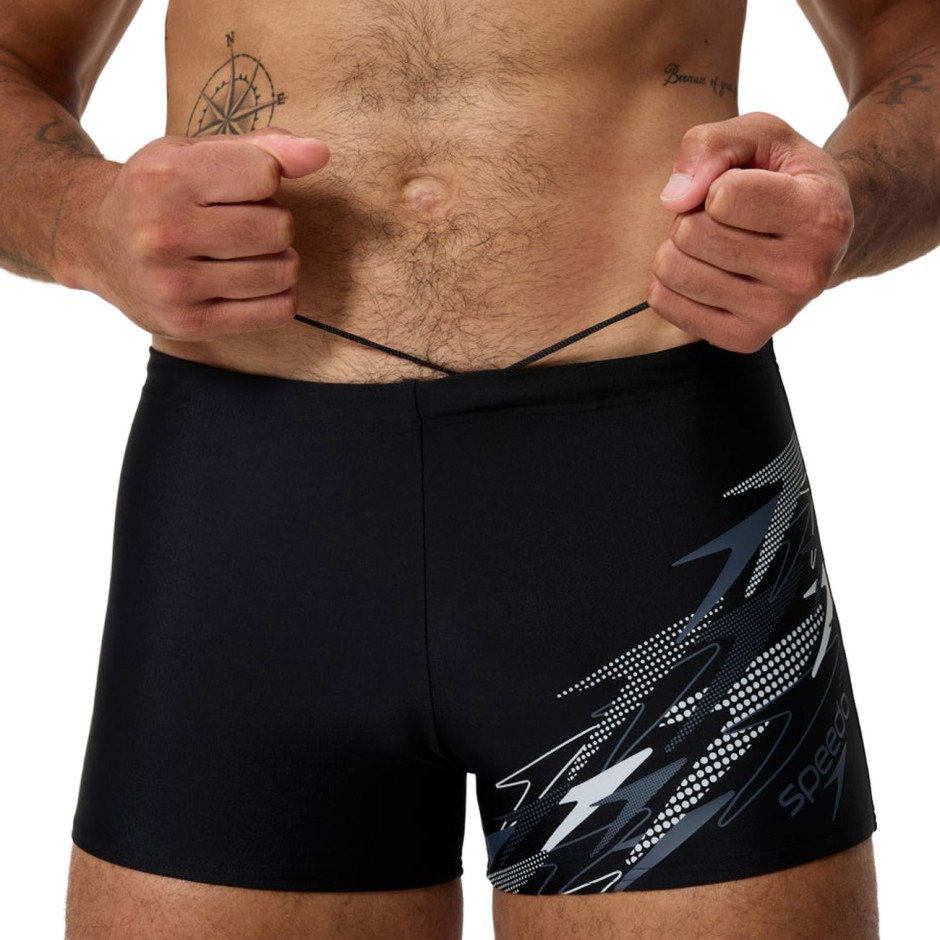 Men's Swim Shorts Black - Speedo Medley Logo Aquashort