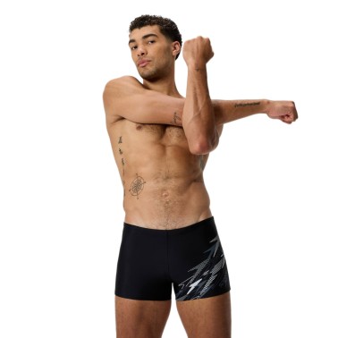 Men's Swim Shorts Black - Speedo Medley Logo Aquashort