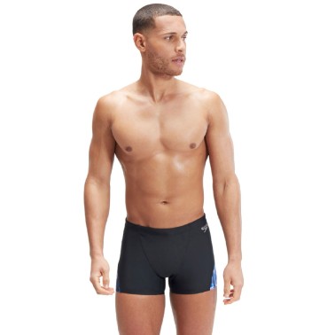 Speedo Allover Digi V-Cut Aquashort Μαύρο - Ανδρικό Μαγιό Σορτς