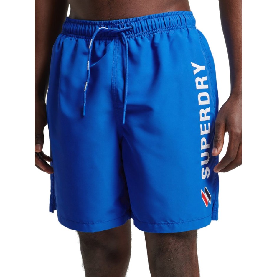 SUPERDRY CD CODE APPLQUE 19INCH SWIM SHORT M3010187A-OM3 Royal Blue