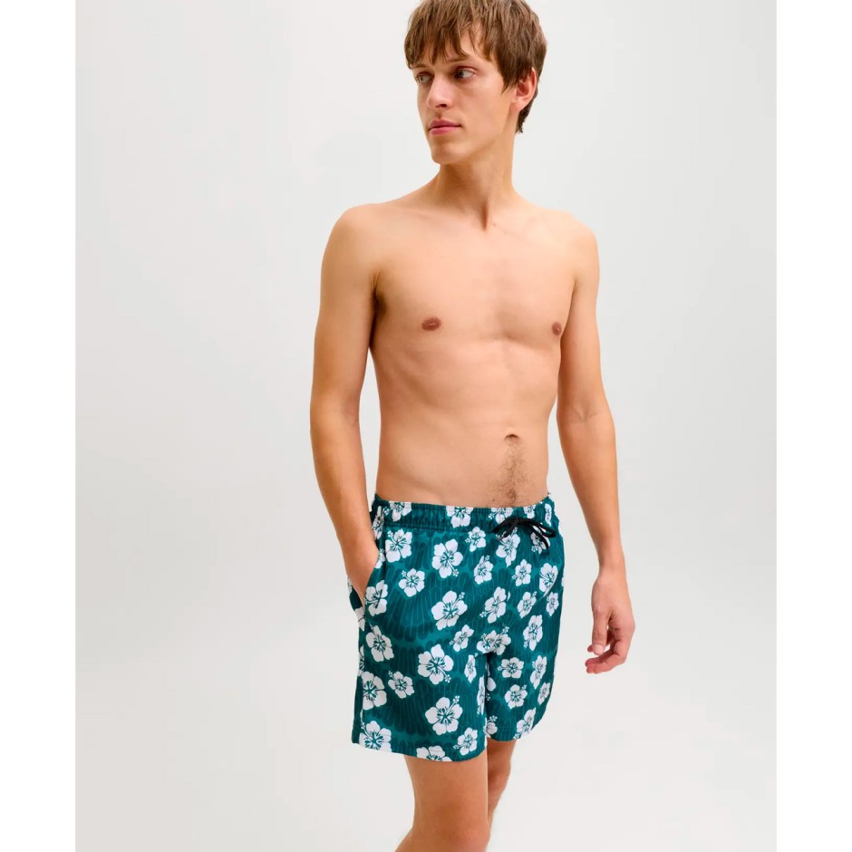 Ανδρικό Μαγιό Βερμούδα Πετρόλ - JJ Rebel Hawaii