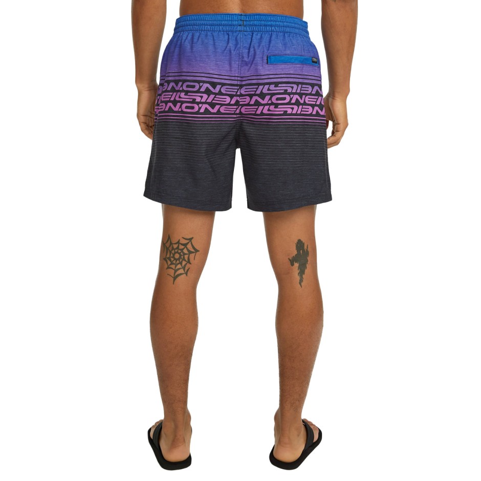 Men's Swim Shorts Colorful - O'Neill Logo Stripe 16"