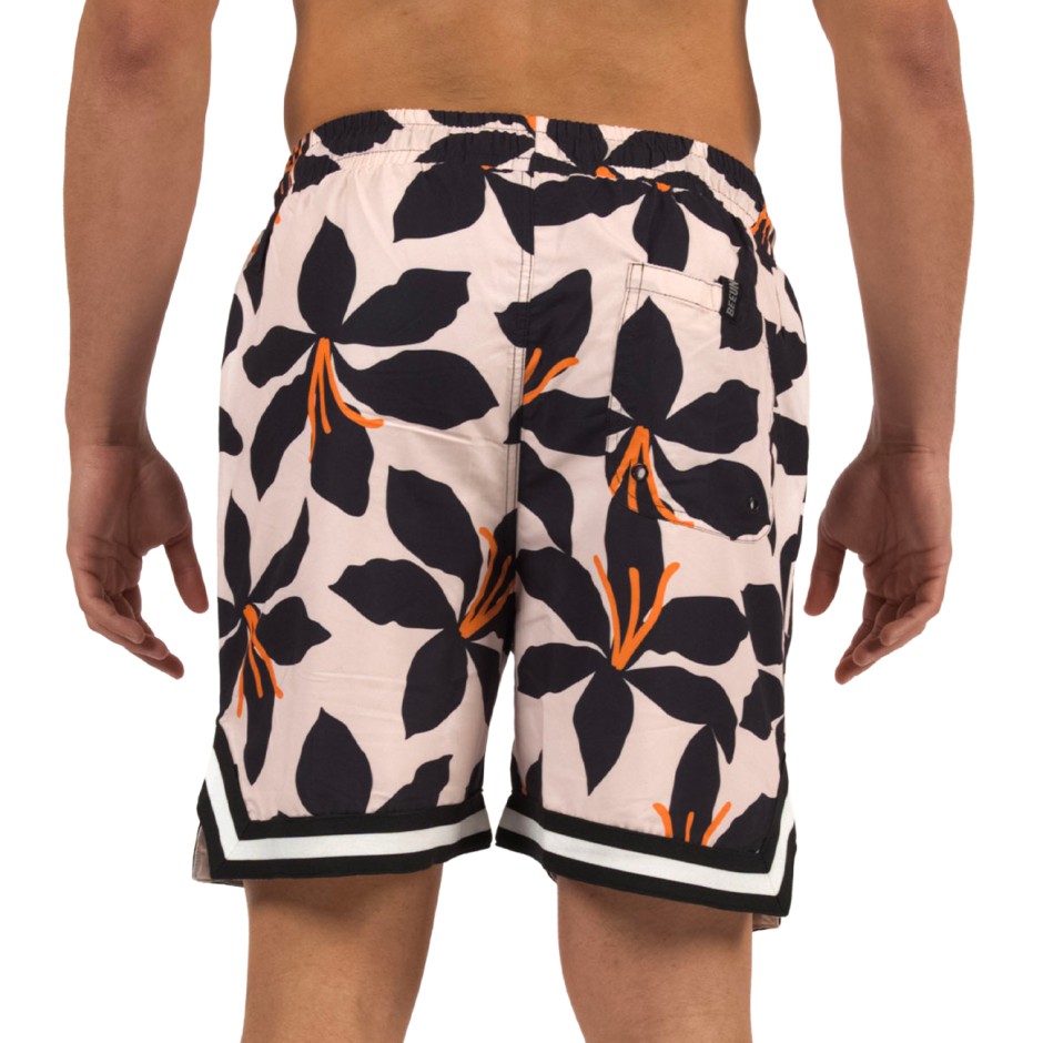 Men's Board Shorts Beige - Bee Unusual 'Dark Lilly'