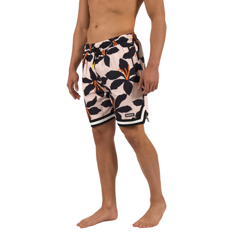 Men's Board Shorts Beige - Bee Unusual 'Dark Lilly'