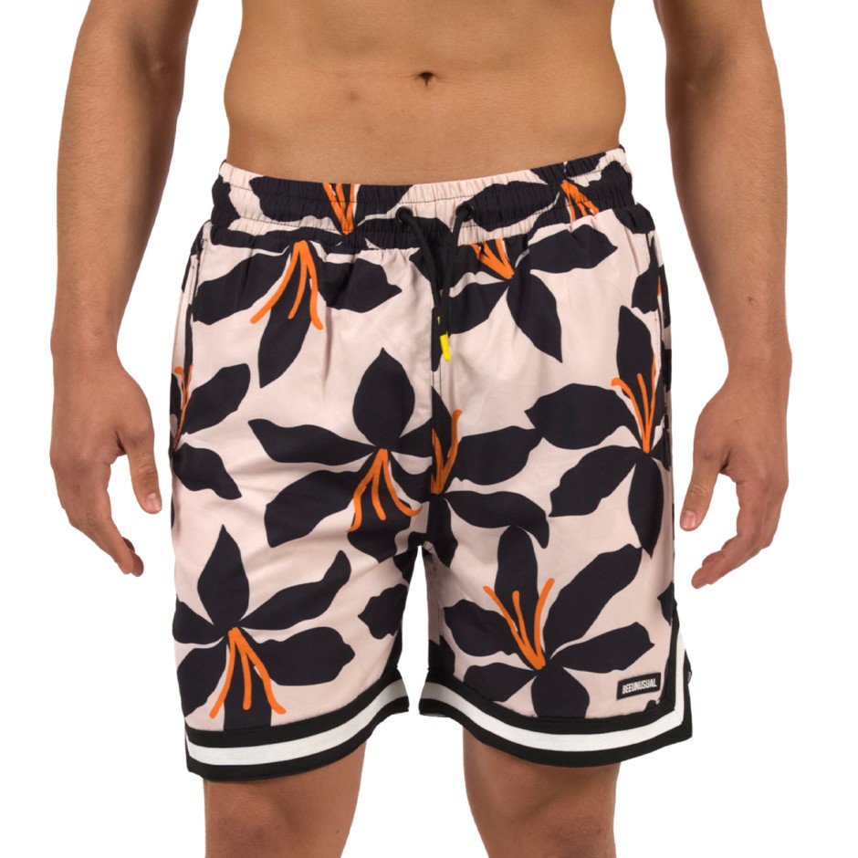 Men's Board Shorts Beige - Bee Unusual 'Dark Lilly'