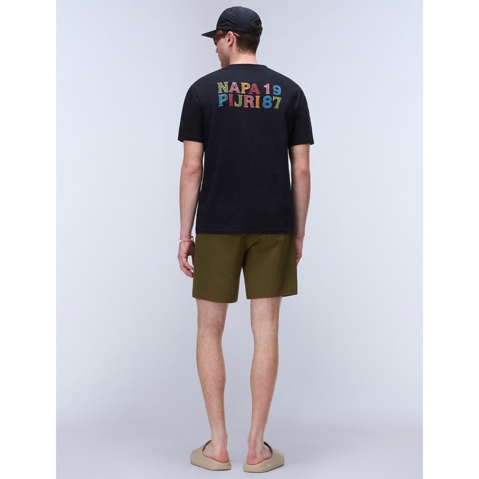 Men's Swim Shorts Olive - Napapijri Box Logo