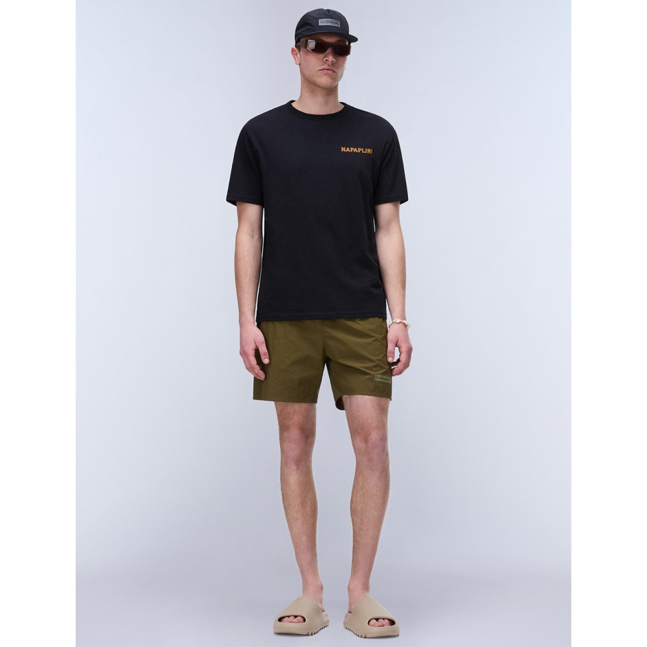 Men's Swim Shorts Olive - Napapijri Box Logo