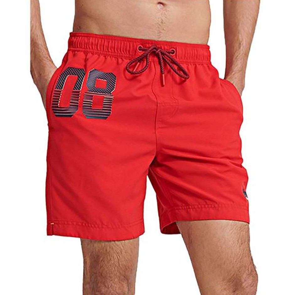 SUPERDRY D1 WATERPOLO SWIM SHORT M3010008A OXL Red