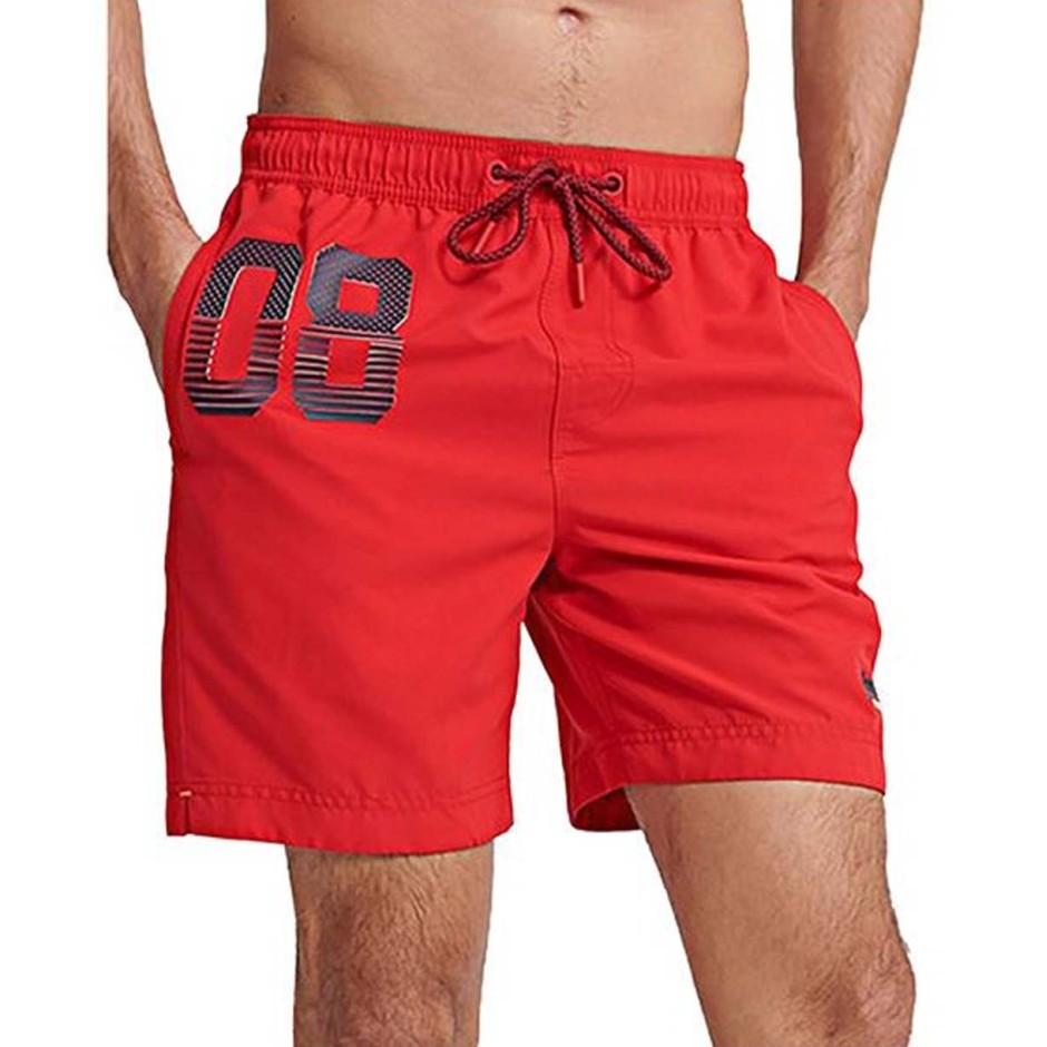 SUPERDRY D1 WATERPOLO SWIM SHORT M3010008A-OXL Red