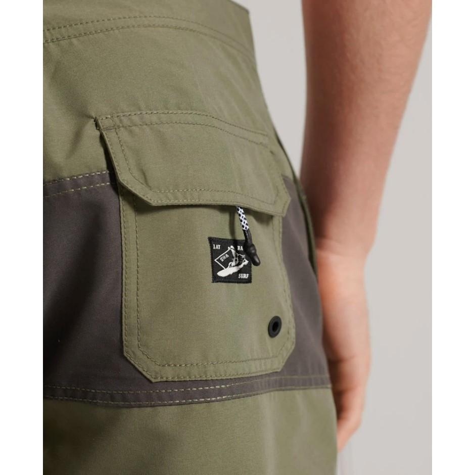 SUPERDRY SURF RETRO BOARDSHORT M3010103A-6SY Χακί