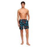 Ανδρικό Μαγιό Βερμούδα Μπλε - Superdry Hawaiian Print 17" Εικόνα 3