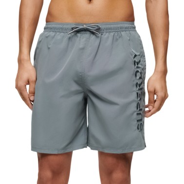 Ανδρικό Μαγιό Βερμούδα Μπλε - Superdry Premium Embroidered